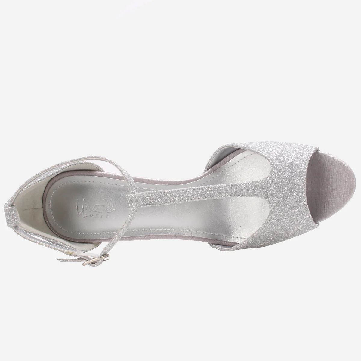 Womens "EERUM" Peep Toe Glitter Party Sandals - Image 4