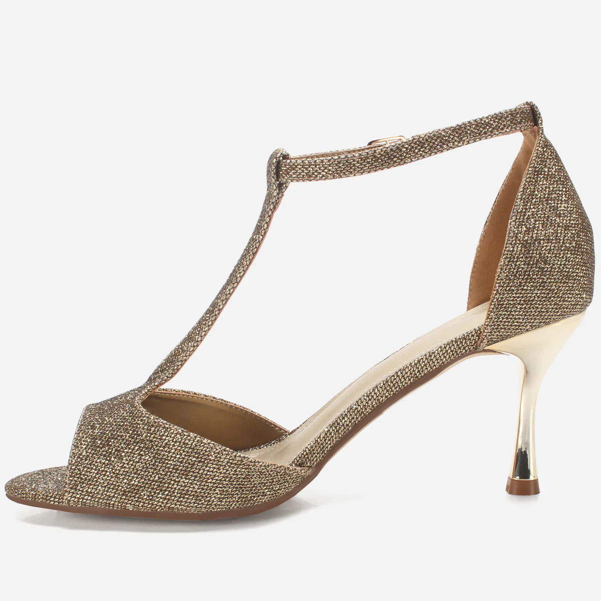 Womens "EERUM" Peep Toe Glitter Party Sandals - Image 3