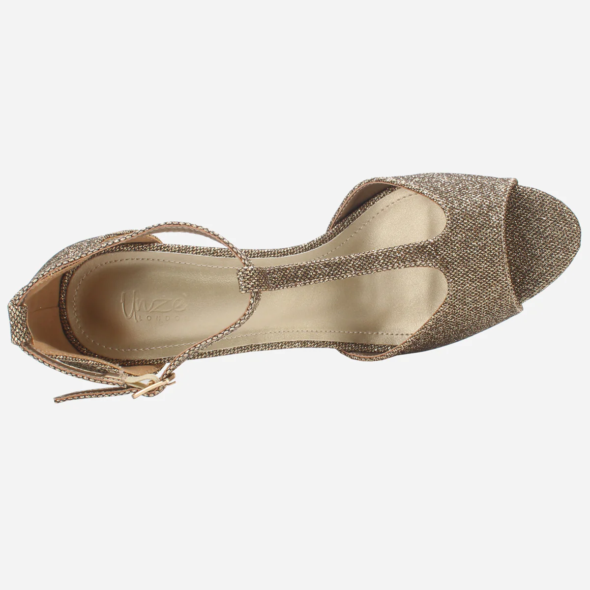 Womens "EERUM" Peep Toe Glitter Party Sandals - Image 4