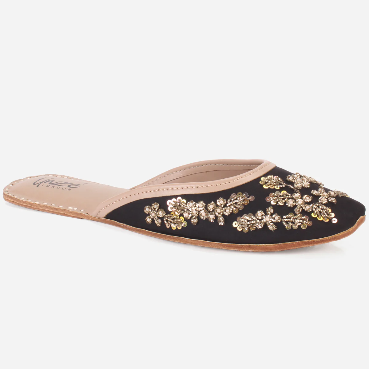 Womens "ELIZ" Handmade Leather Flat Open Back Pumps