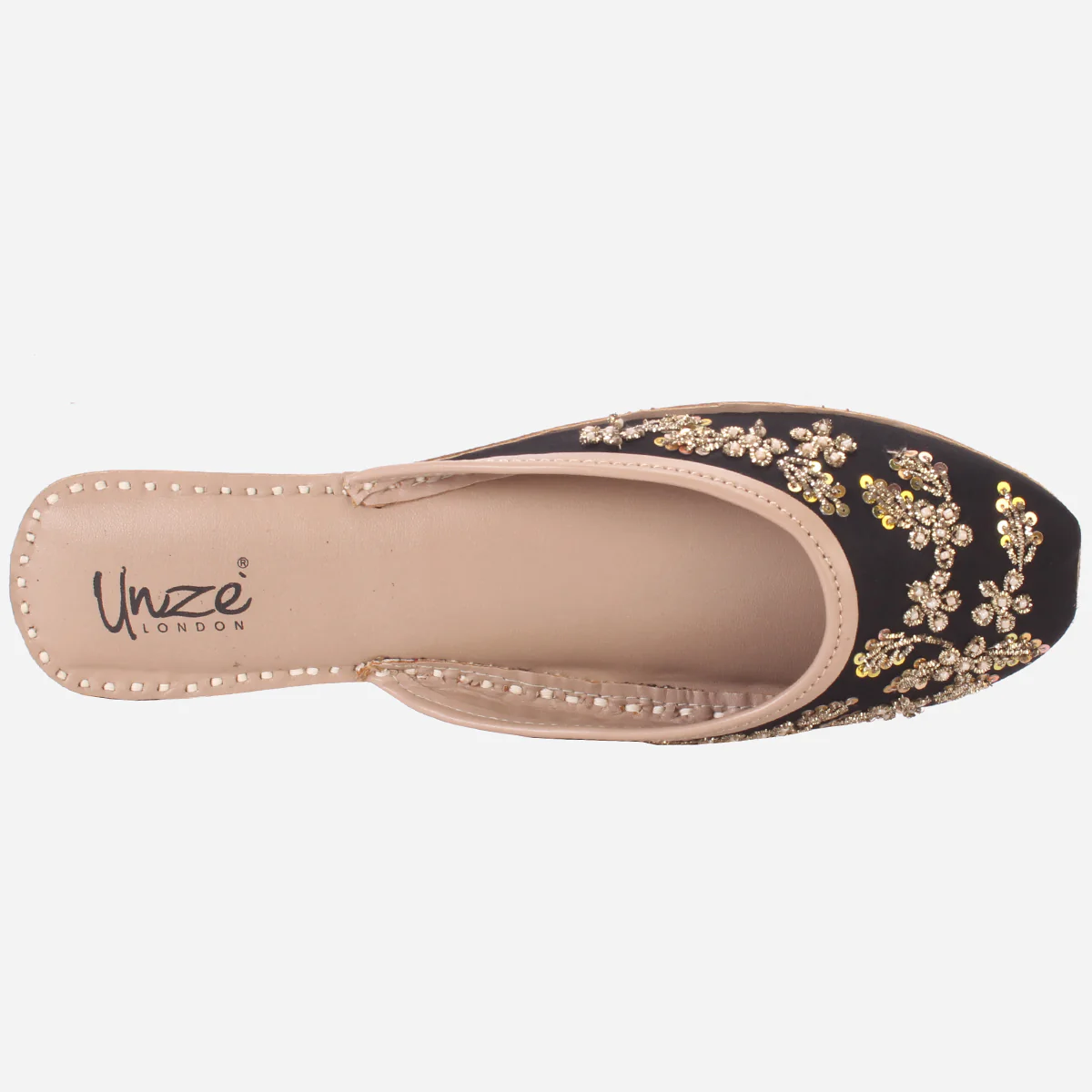 Womens "ELIZ" Handmade Leather Flat Open Back Pumps - Image 4