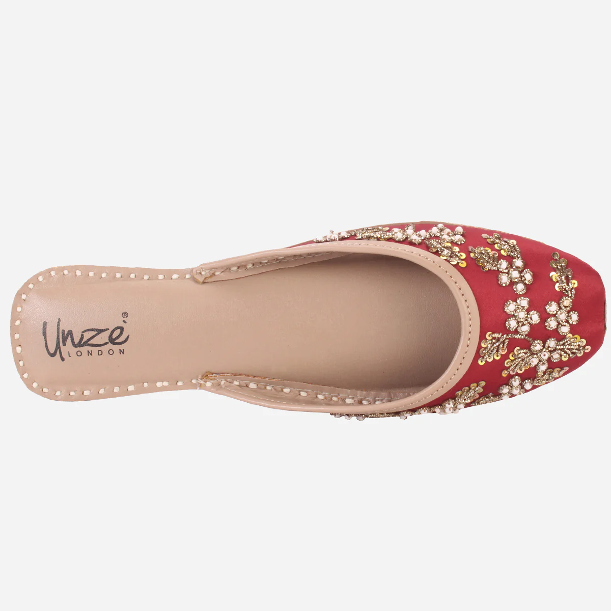 Womens "ELIZ" Handmade Leather Flat Open Back Pumps - Image 4