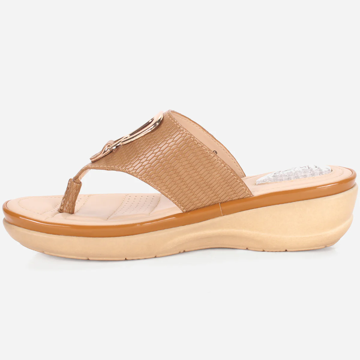 Womens "ERINE" Open Toe Comfy Everyday Wedge Slipper - Image 3