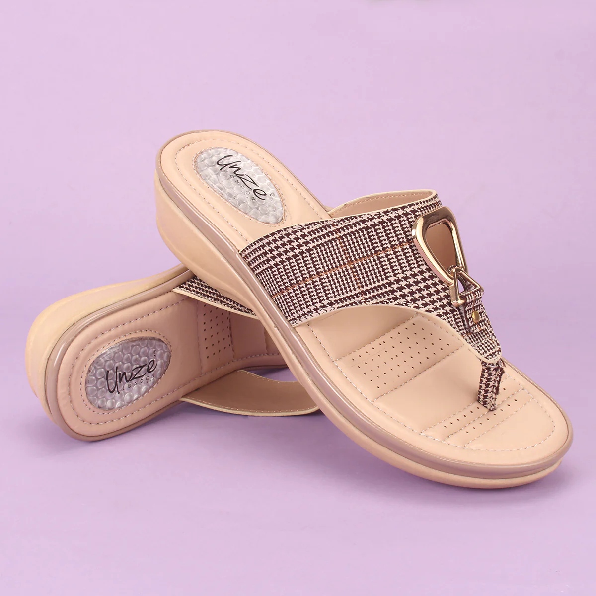Womens "ERINE" Open Toe Comfy Everyday Wedge Slipper - Image 6