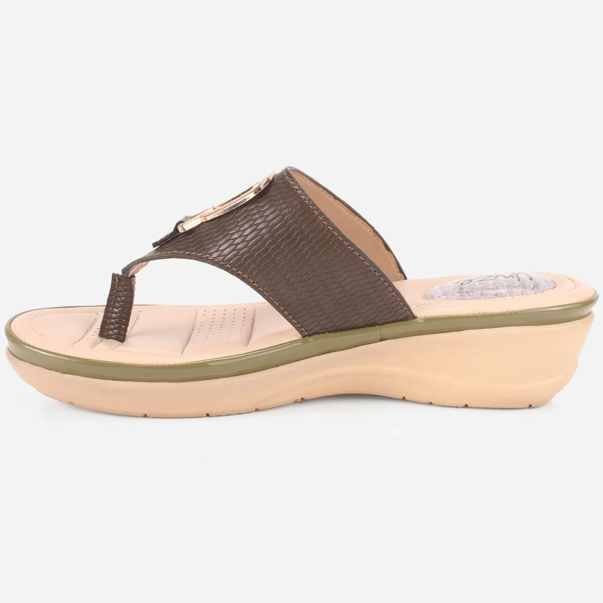 Womens "ERINE" Open Toe Comfy Everyday Wedge Slipper - Image 3