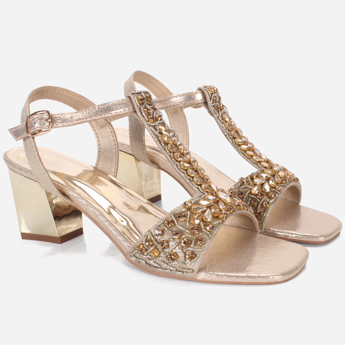 Womens "FAOLAN" Glitter Block Heel Sandals - Image 2