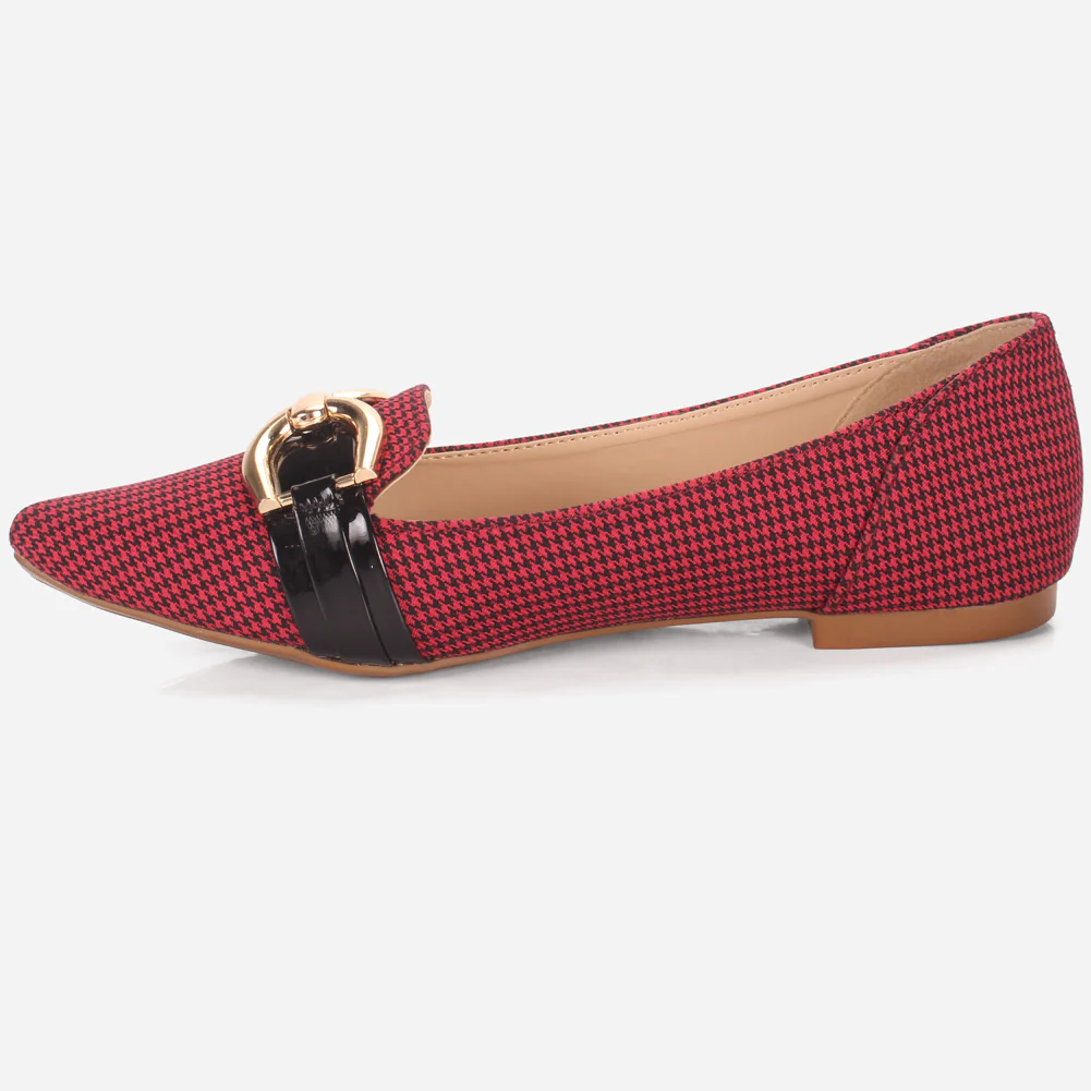 Women's "FERGIE" Pointed Toe Decorated Flat Pumps - Image 3