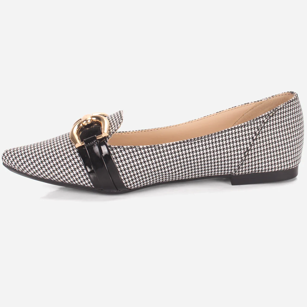 Women's "FERGIE" Pointed Toe Decorated Flat Pumps - Image 3