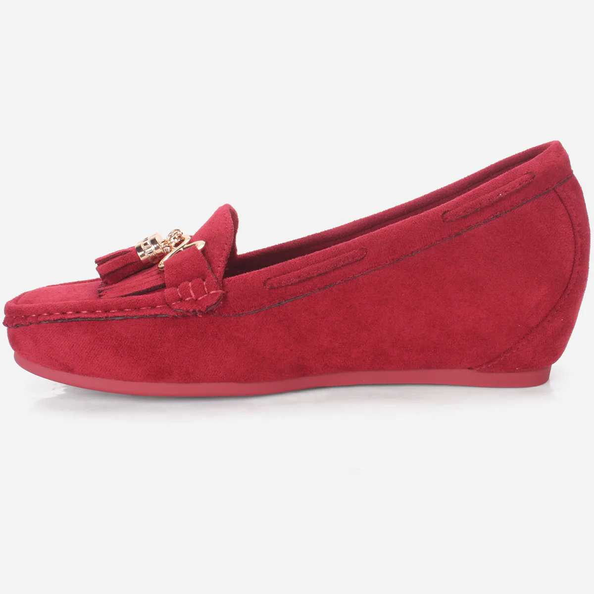 Womens "FIJI" Wedge Comfy Slide In Moccasins - Image 3