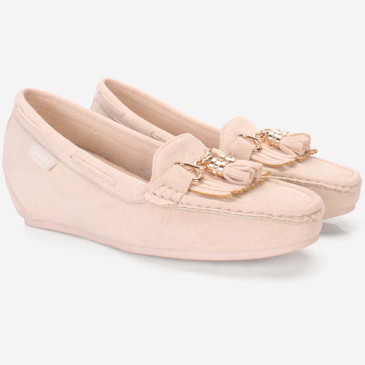 Womens "FIJI" Wedge Comfy Slide In Moccasins - Image 2