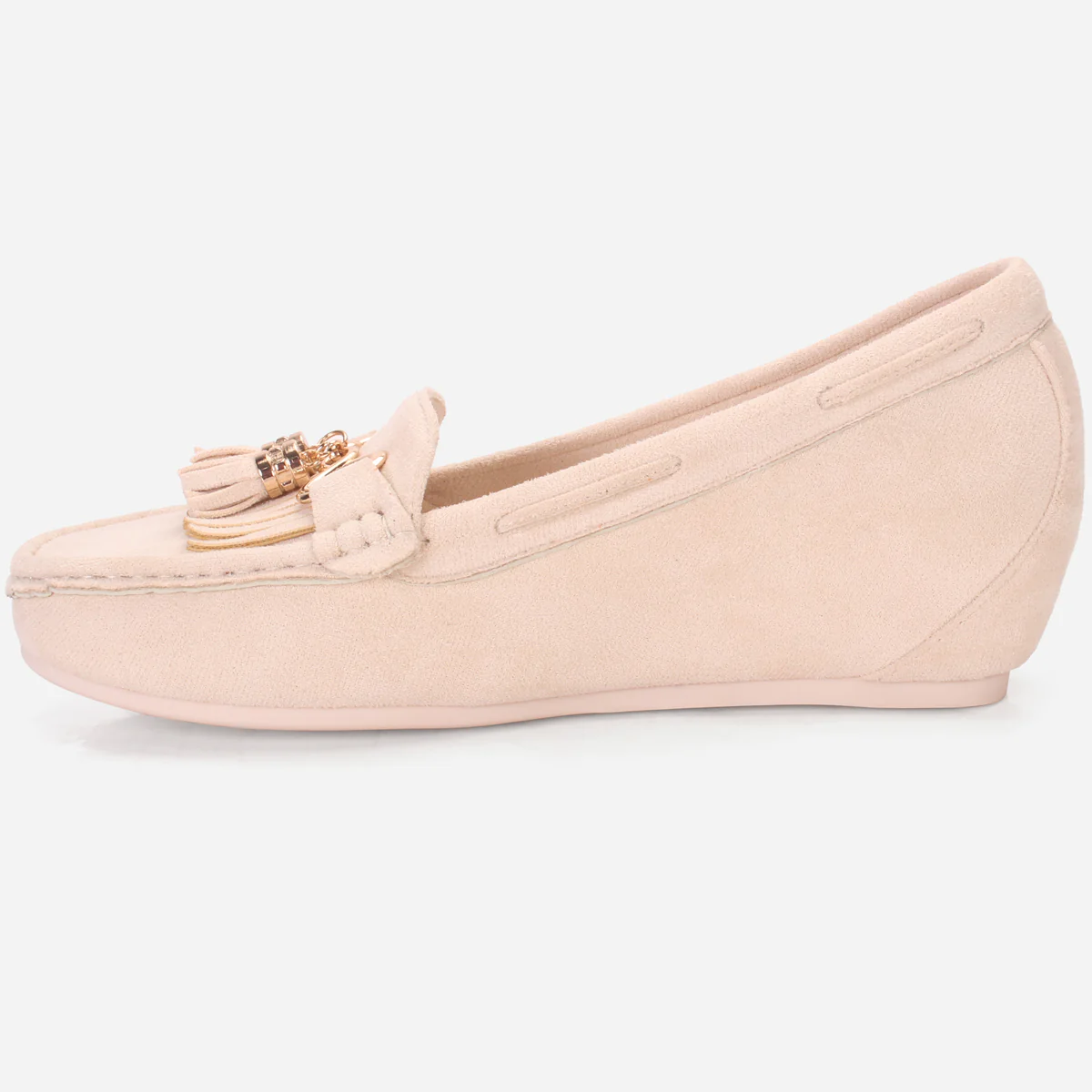 Womens "FIJI" Wedge Comfy Slide In Moccasins - Image 3