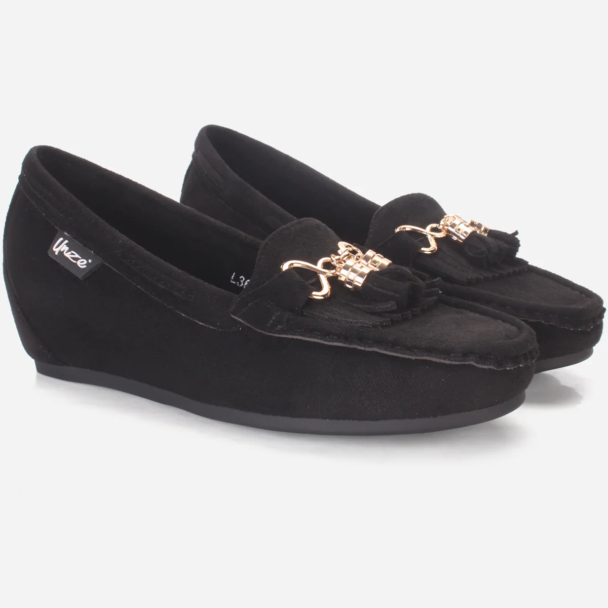 Womens "FIJI" Wedge Comfy Slide In Moccasins - Image 2
