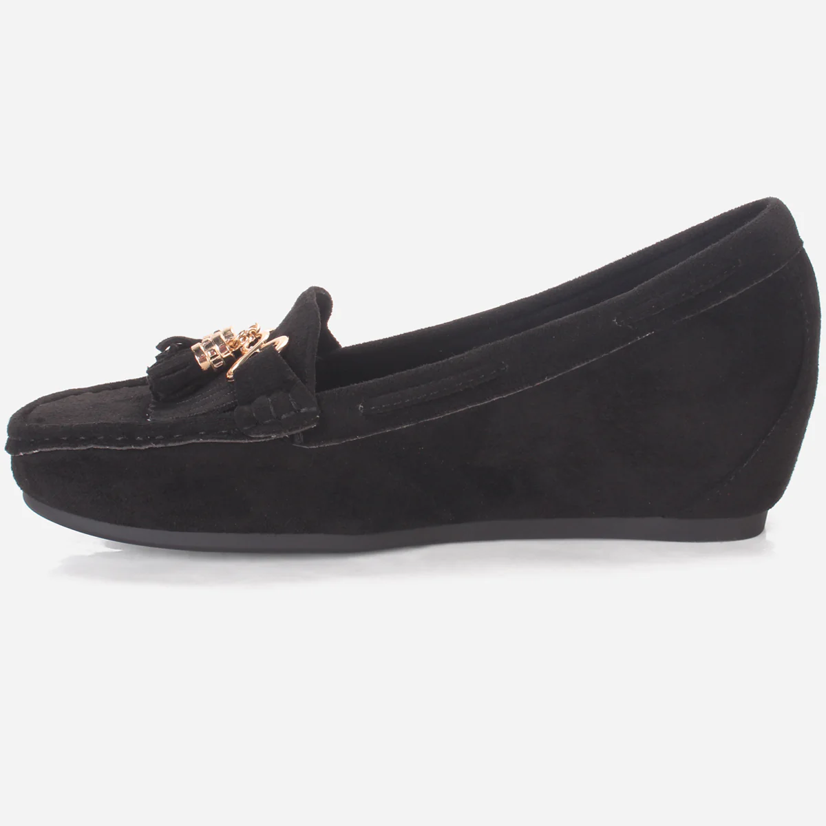 Womens "FIJI" Wedge Comfy Slide In Moccasins - Image 3