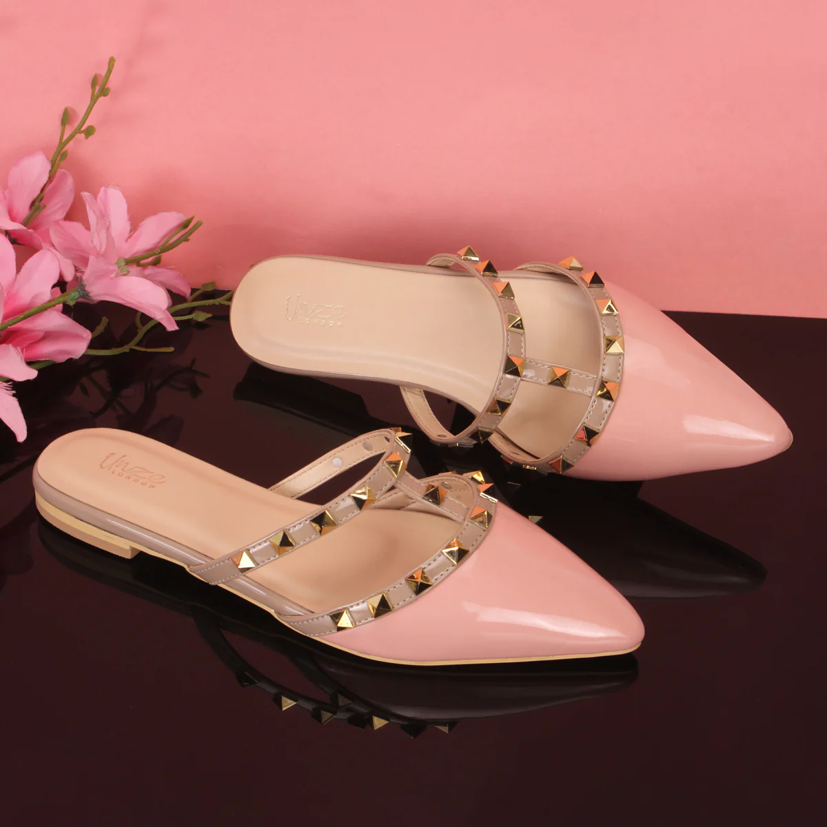 Womens "FRIDA" Adorned Pointed Slide In Slipper - Image 6