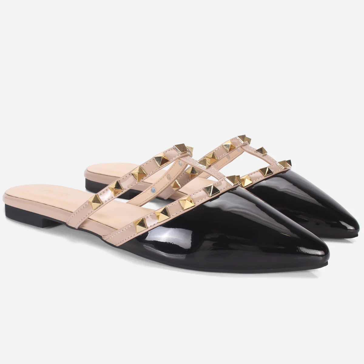 Womens "FRIDA" Adorned Pointed Slide In Slipper - Image 2