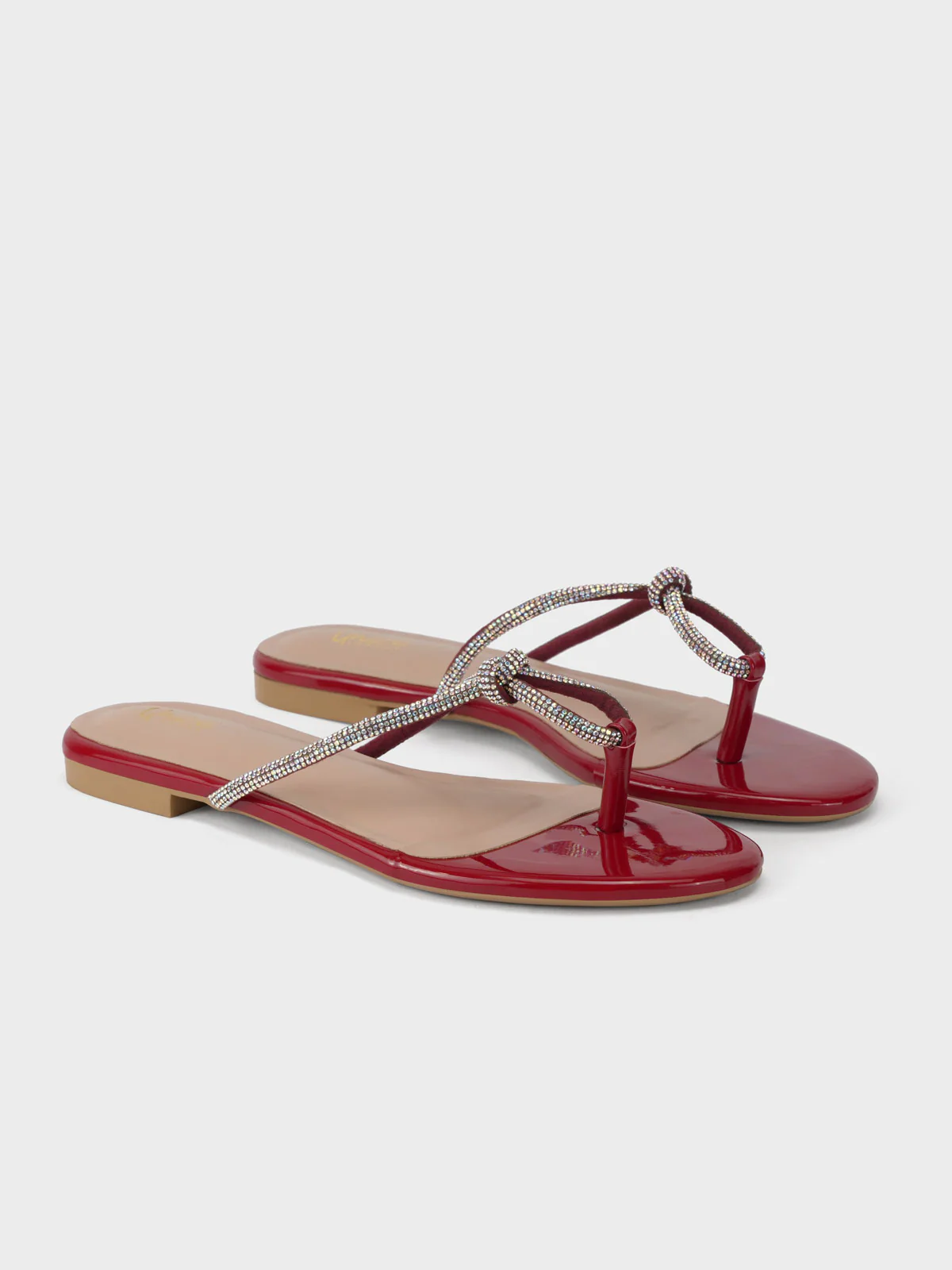 Womens "FUXIA" Embellished Flat Slippers - Image 2