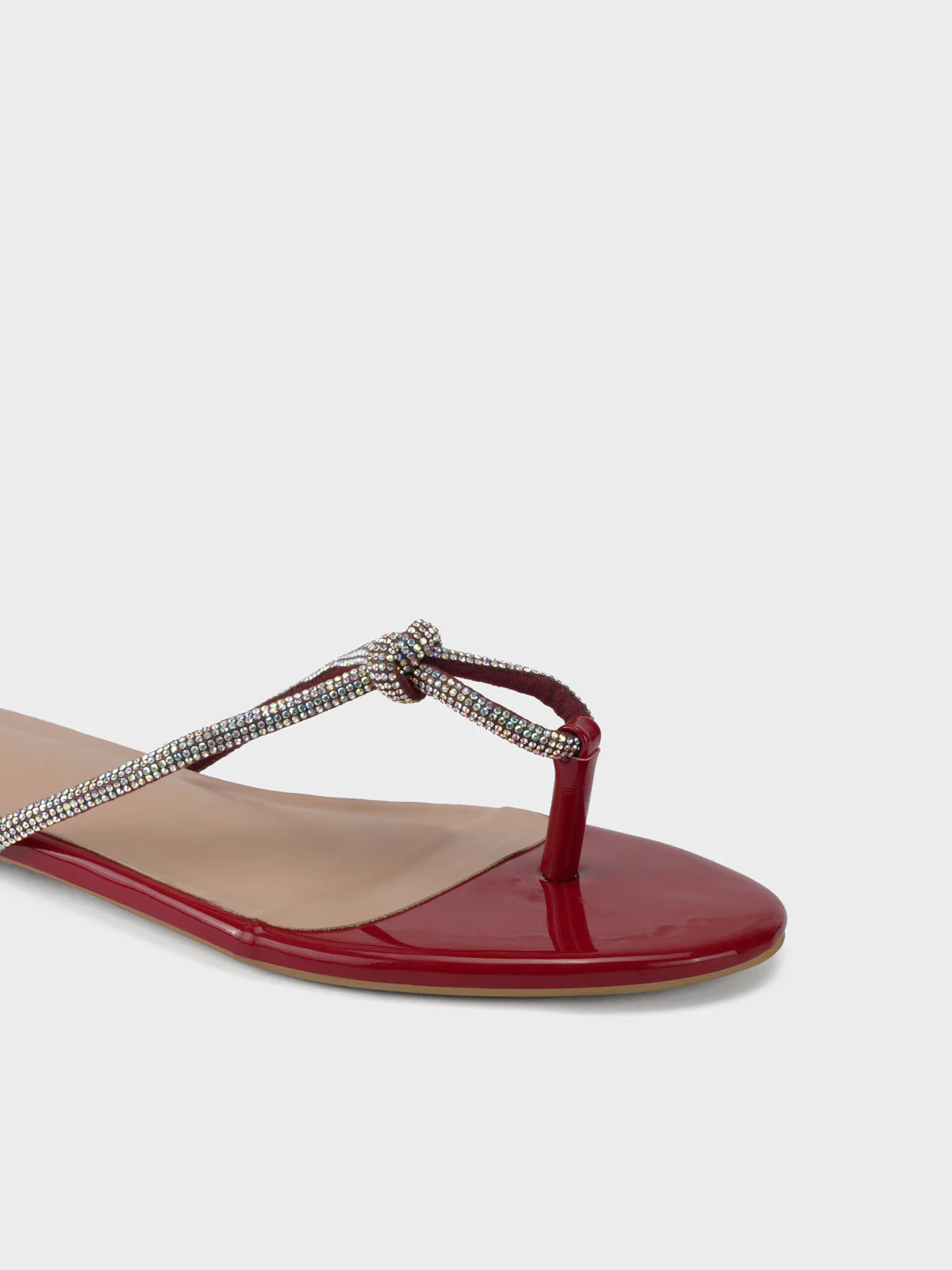 Womens "FUXIA" Embellished Flat Slippers - Image 3