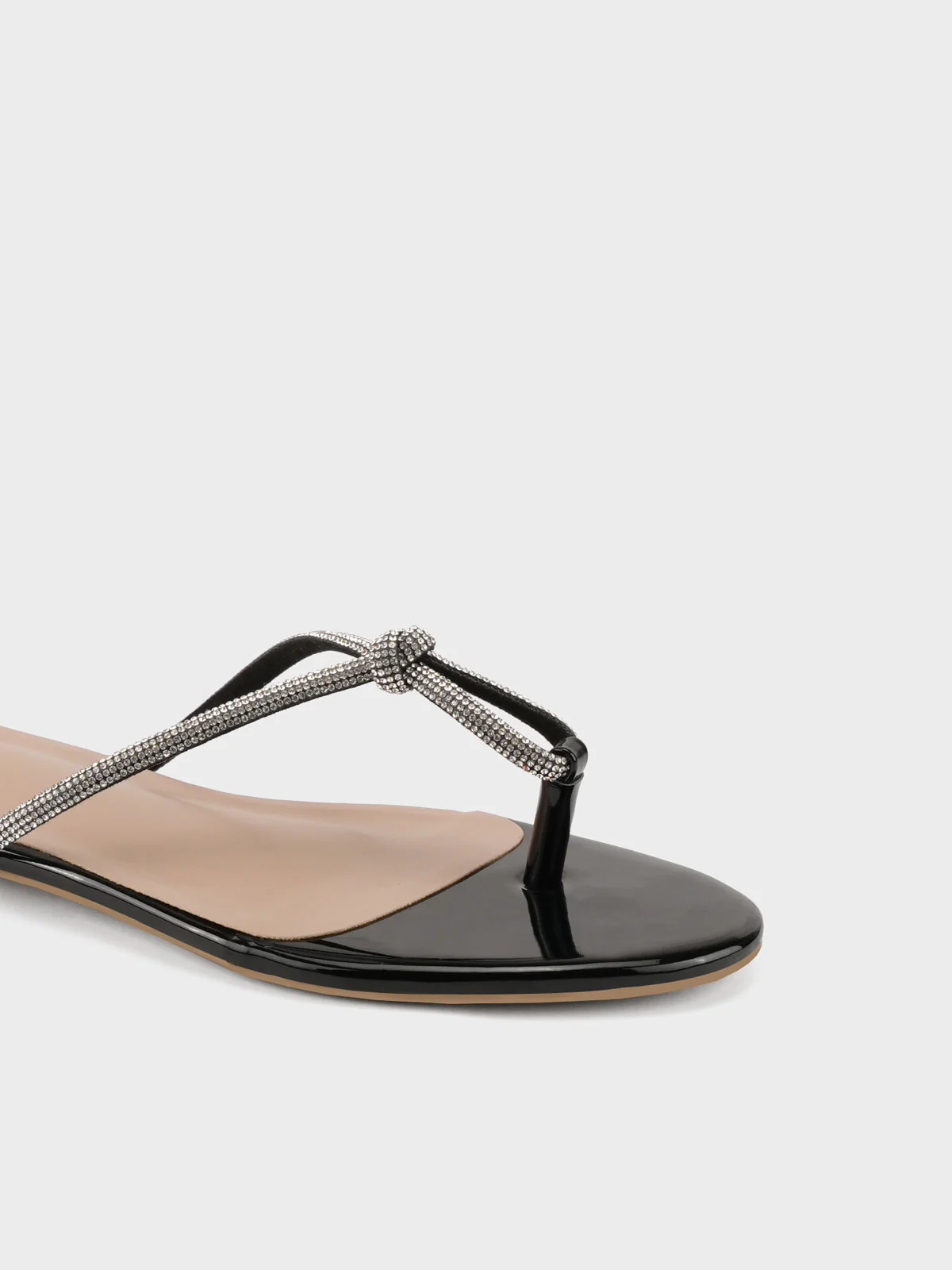 Womens "FUXIA" Embellished Flat Slippers - Image 3