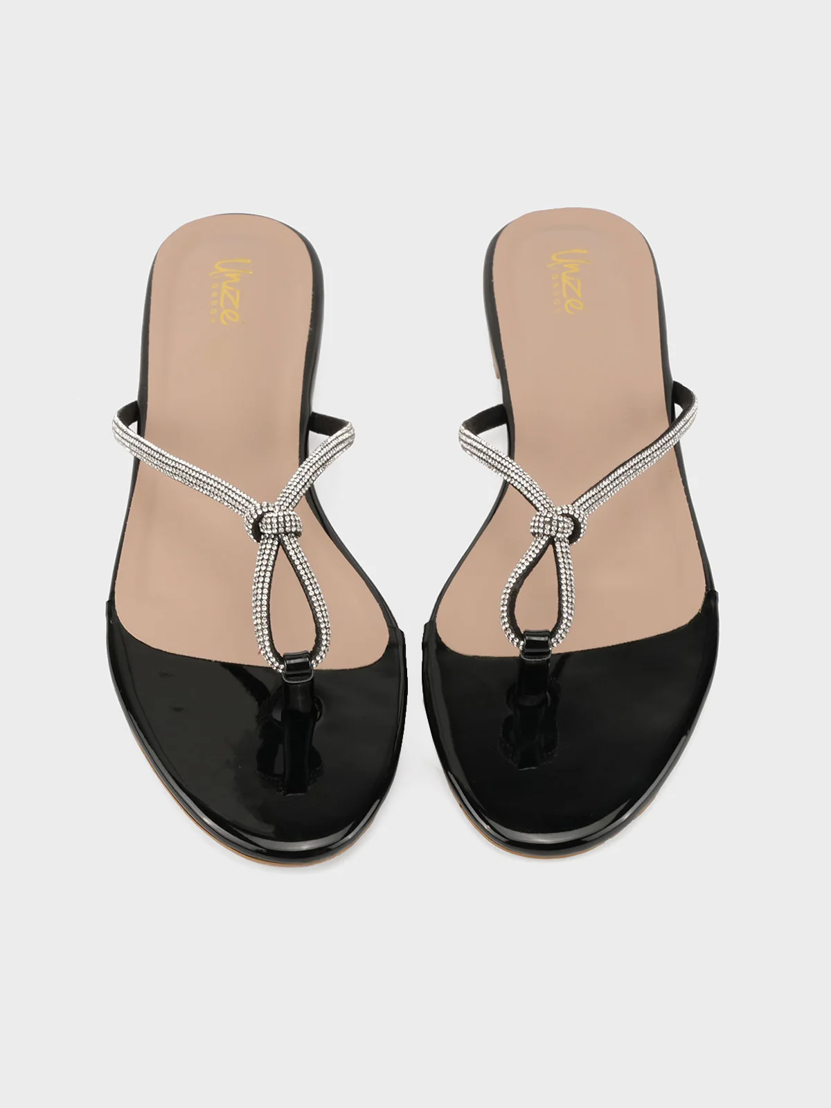 Womens "FUXIA" Embellished Flat Slippers - Image 4