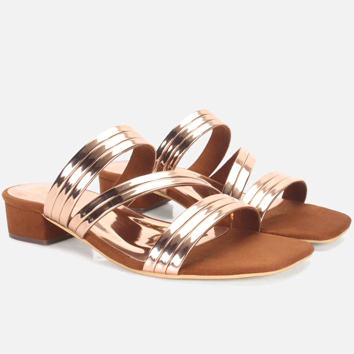Womens "GIANA" Shimmery Summer Flat Slippers - Image 2