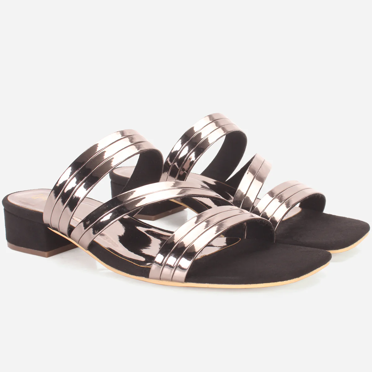 Womens "GIANA" Shimmery Summer Flat Slippers - Image 2