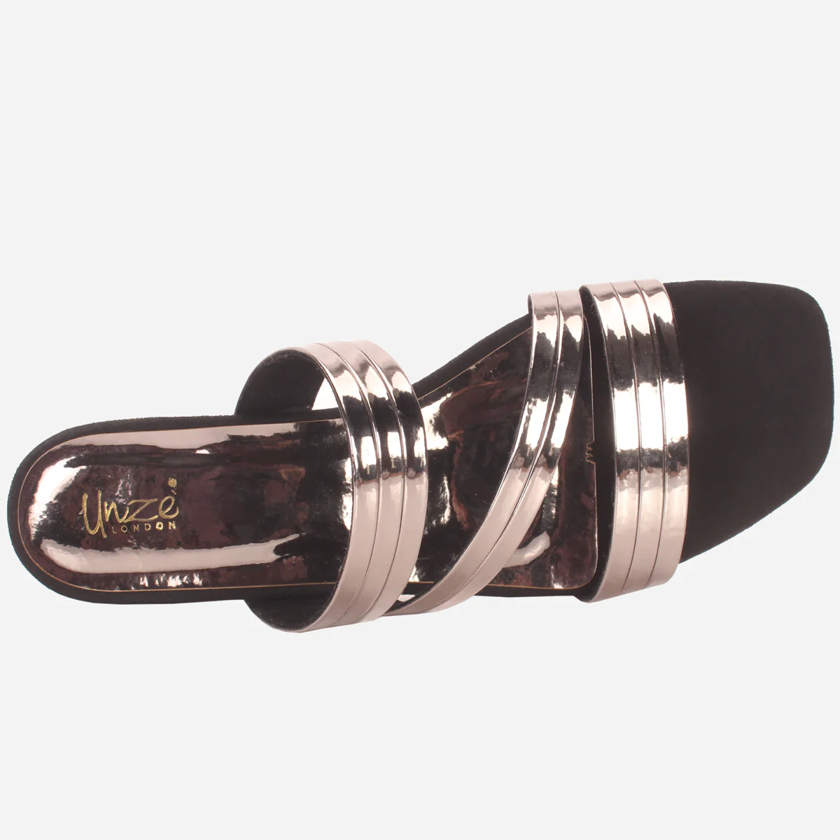Womens "GIANA" Shimmery Summer Flat Slippers - Image 4