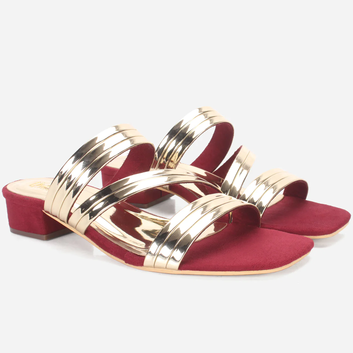Womens "GIANA" Shimmery Summer Flat Slippers - Image 2