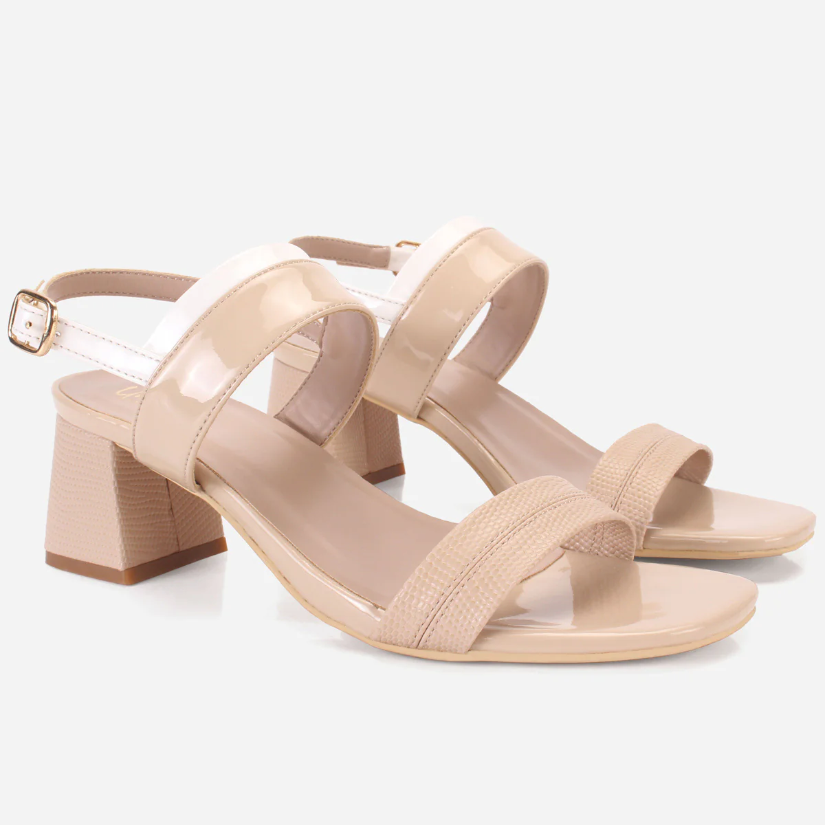 Womens "GLAZIA" Patent Block Heel Sandals - Image 2