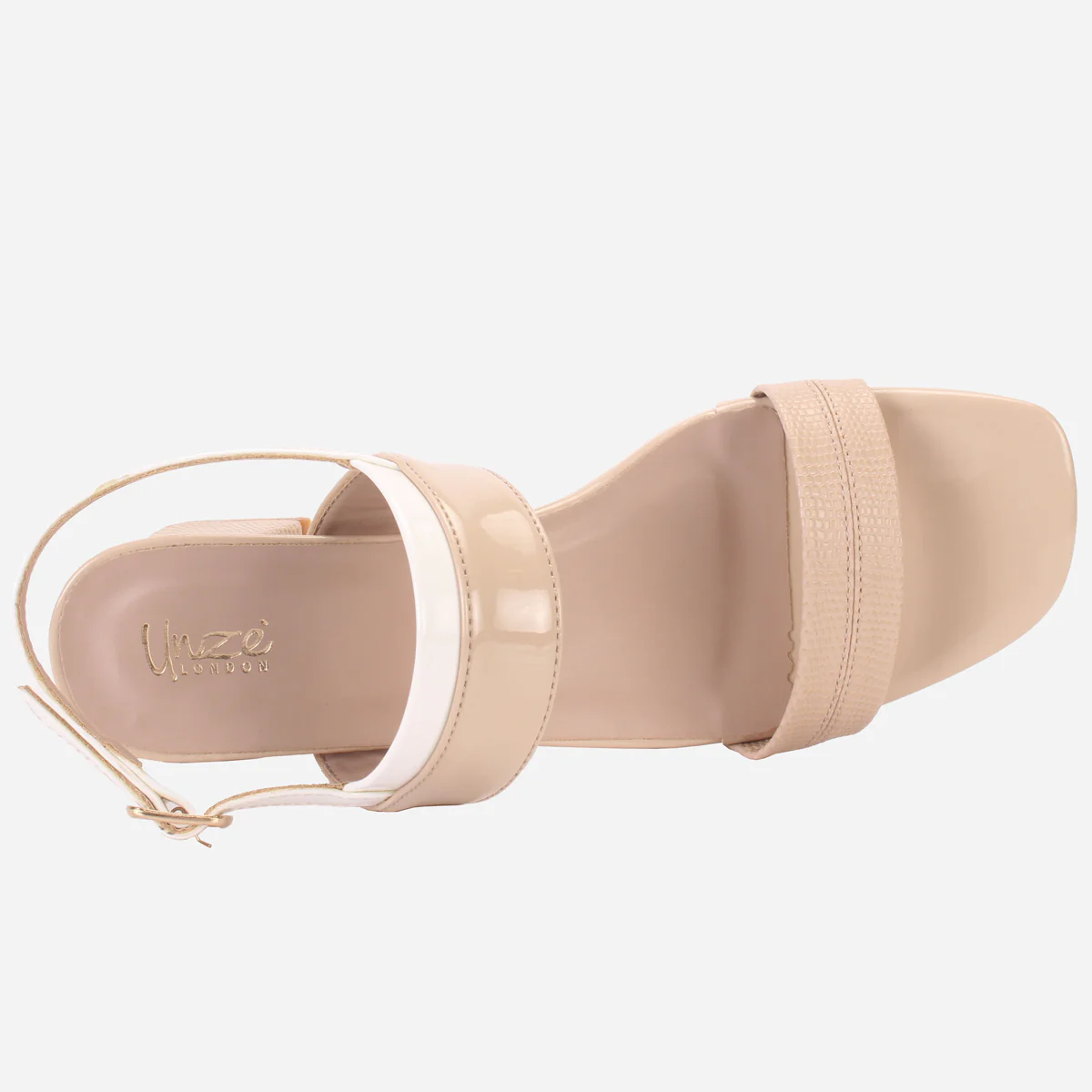 Womens "GLAZIA" Patent Block Heel Sandals - Image 4