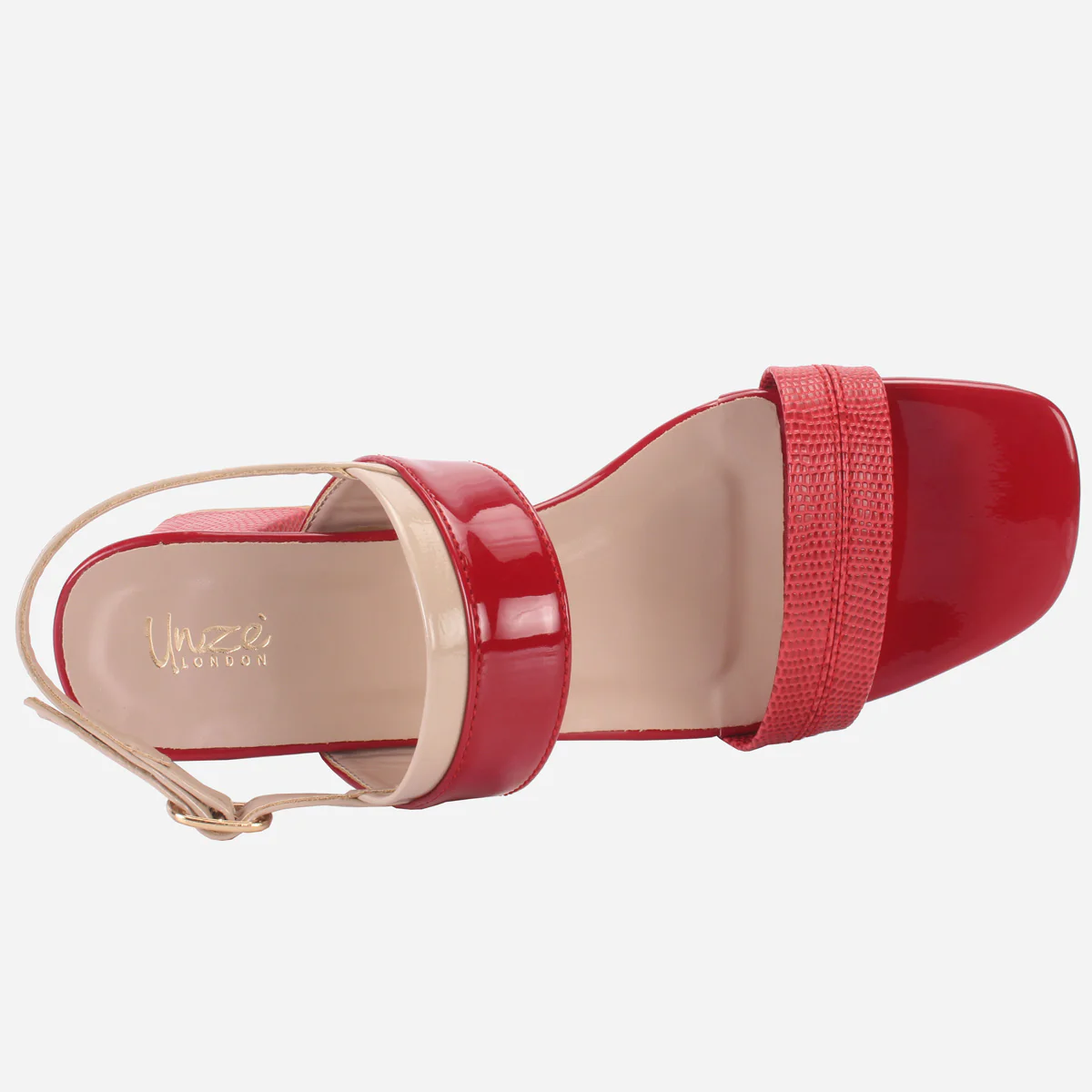 Womens "GLAZIA" Patent Block Heel Sandals - Image 4