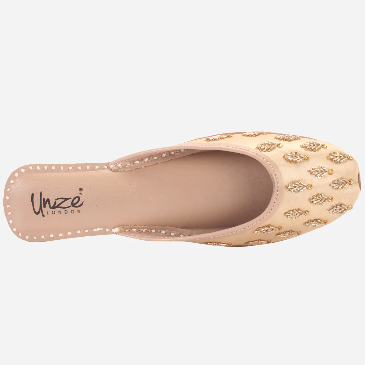 Womens "GLITZ" Handmade Leather Flat Open Back Pumps - Image 4