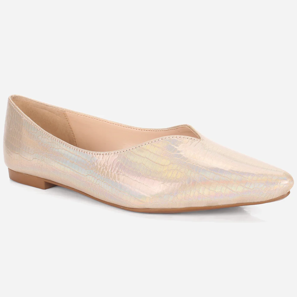 Women's "GLIZ" Pointed Toe Decorated Flat Pumps