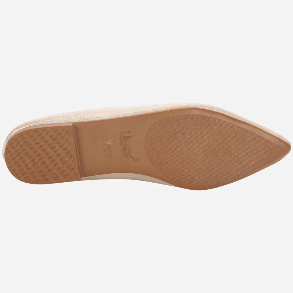 Women's "GLIZ" Pointed Toe Decorated Flat Pumps - Image 5