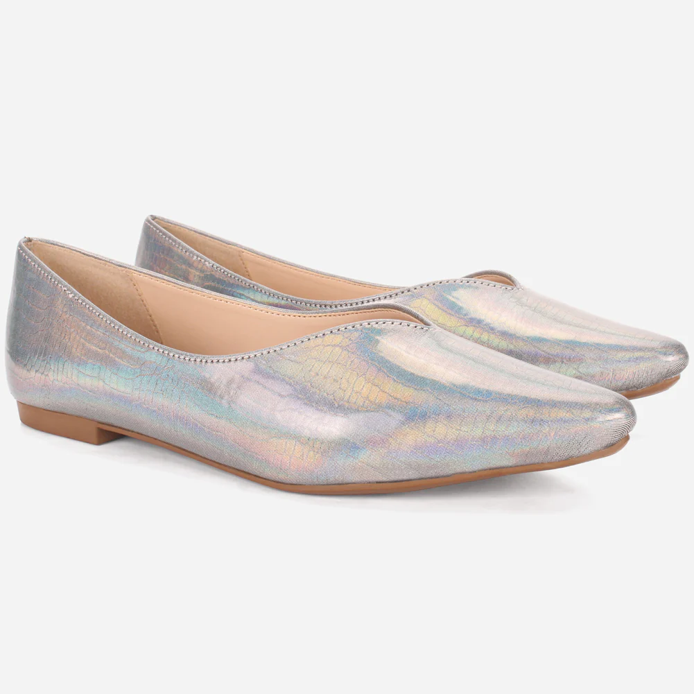 Women's "GLIZ" Pointed Toe Decorated Flat Pumps - Image 2