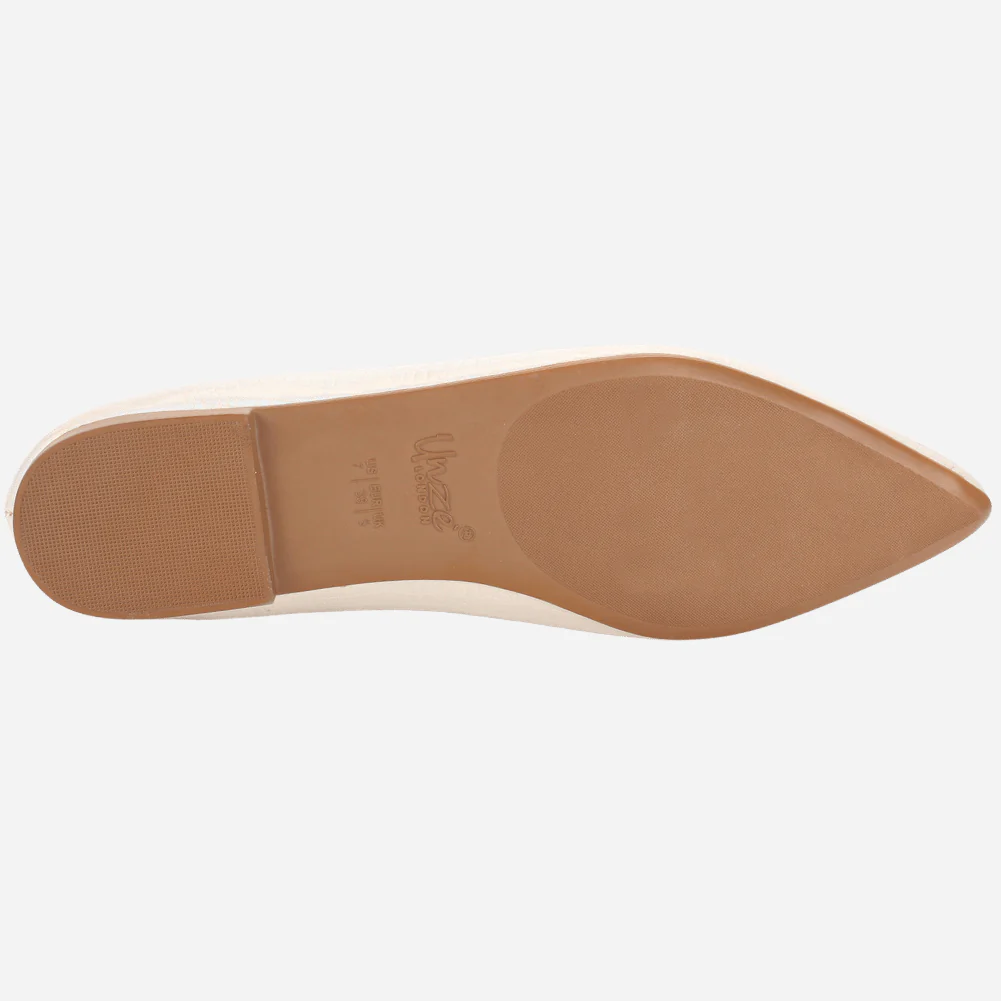 Women's "GLIZ" Pointed Toe Decorated Flat Pumps - Image 5