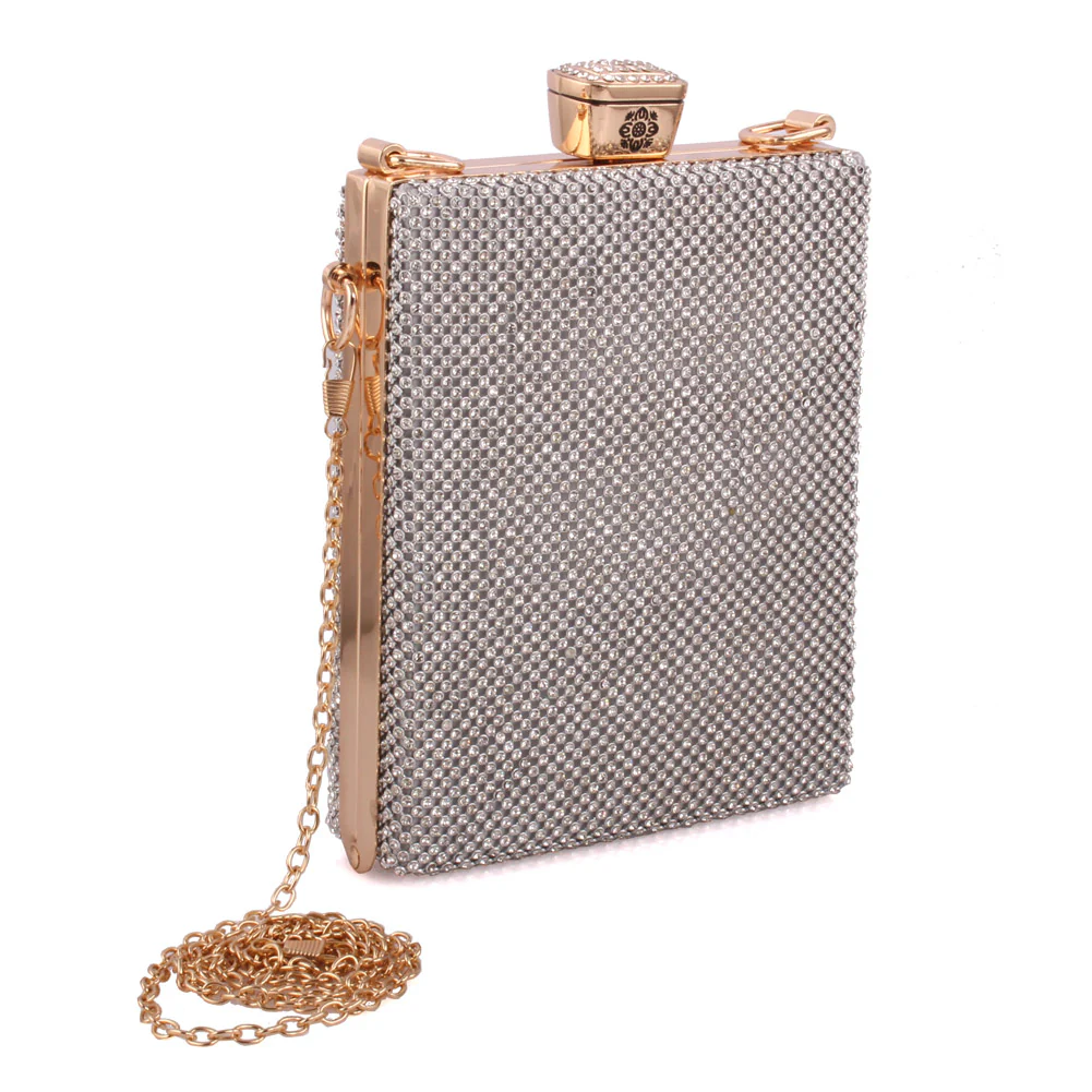 Womens ‘Goa’ Rhinestone Encrusted Bridal Clutch Bag