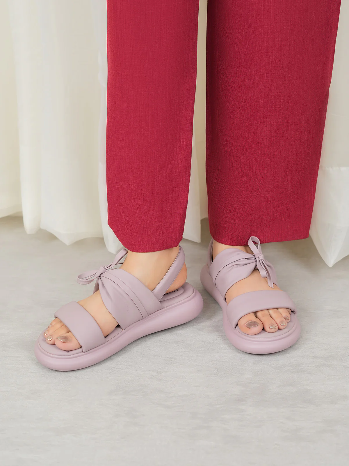 Womens "GREYY" Bow Accented Sandals