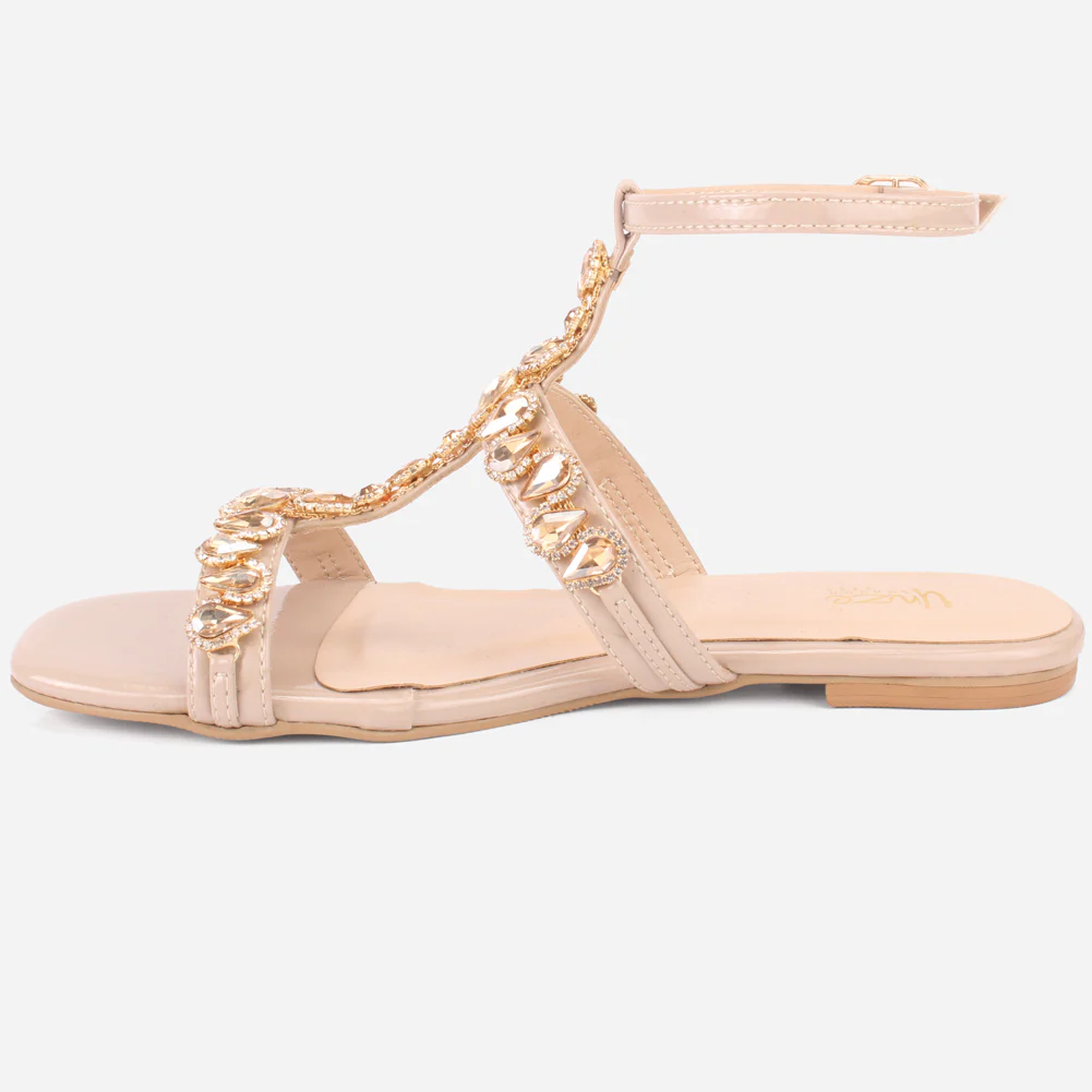 Womens "GUAZA" Embellished Ankle Strap Open Toe Sandals - Image 3