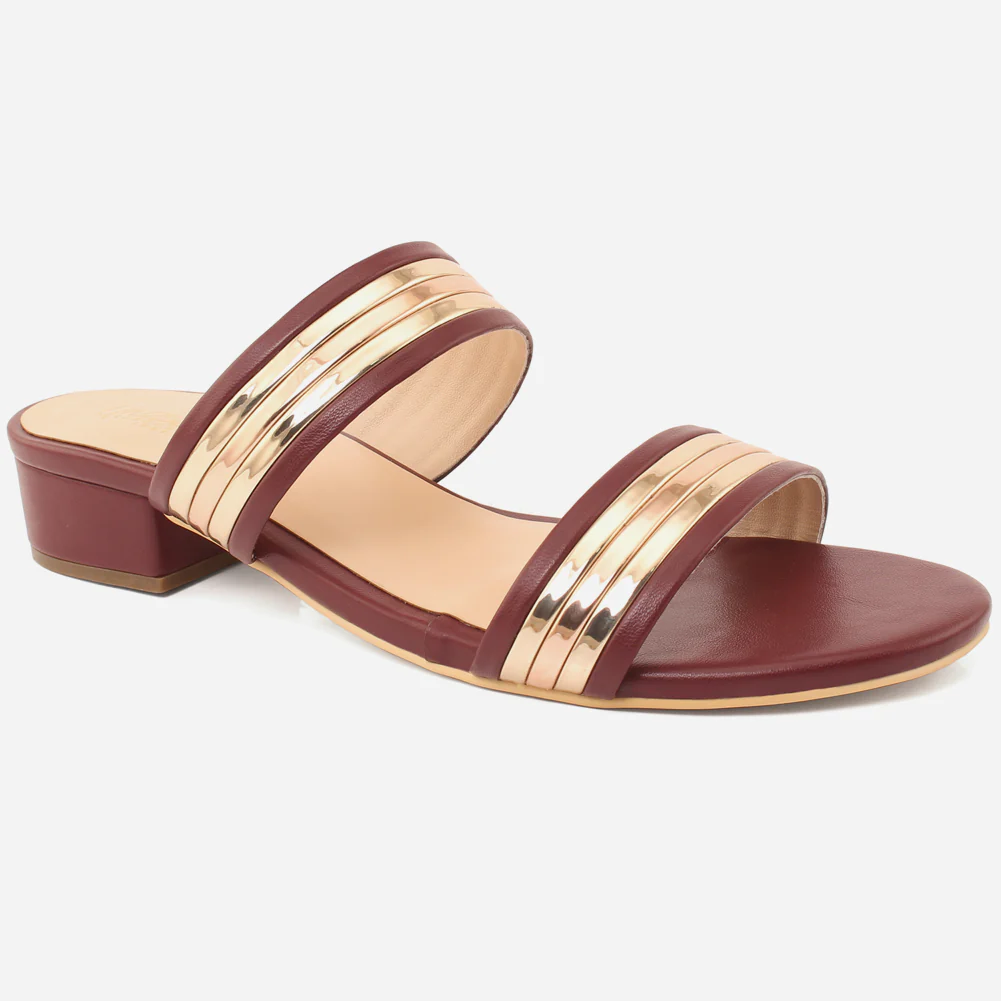 Womens "HADIA" Stylish Block Heeled Slip-On Shoes
