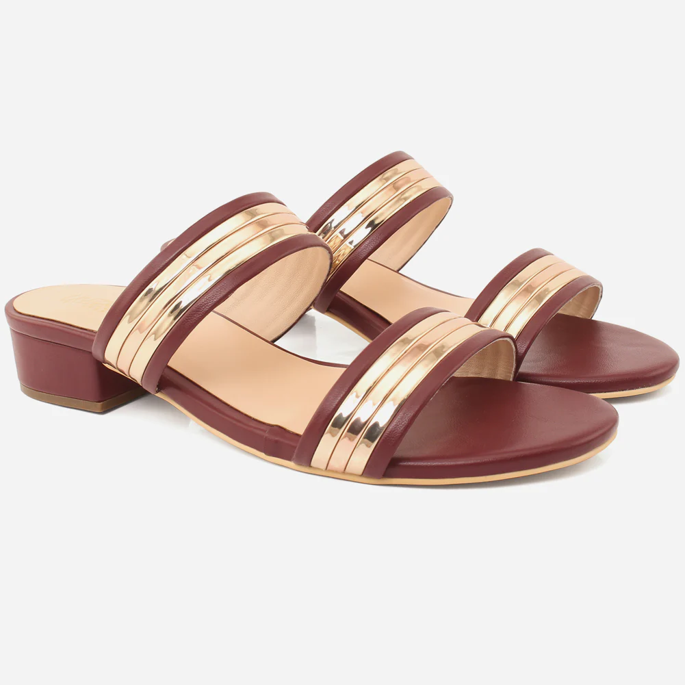 Womens "HADIA" Stylish Block Heeled Slip-On Shoes - Image 2