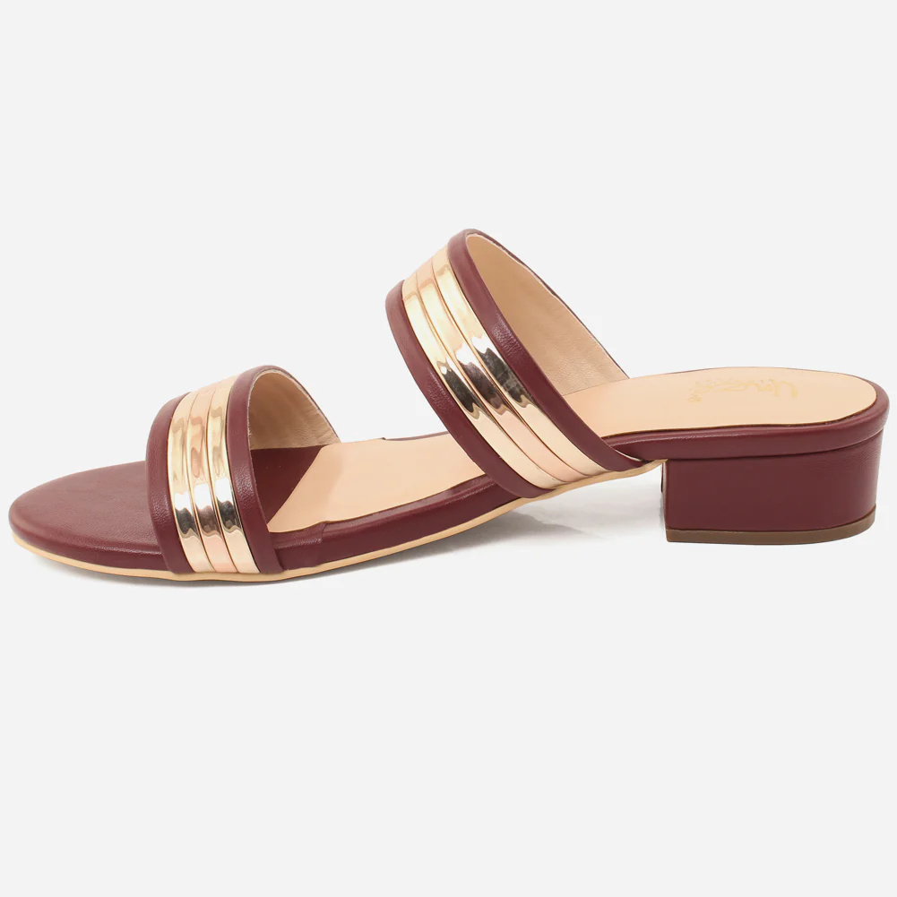 Womens "HADIA" Stylish Block Heeled Slip-On Shoes - Image 3