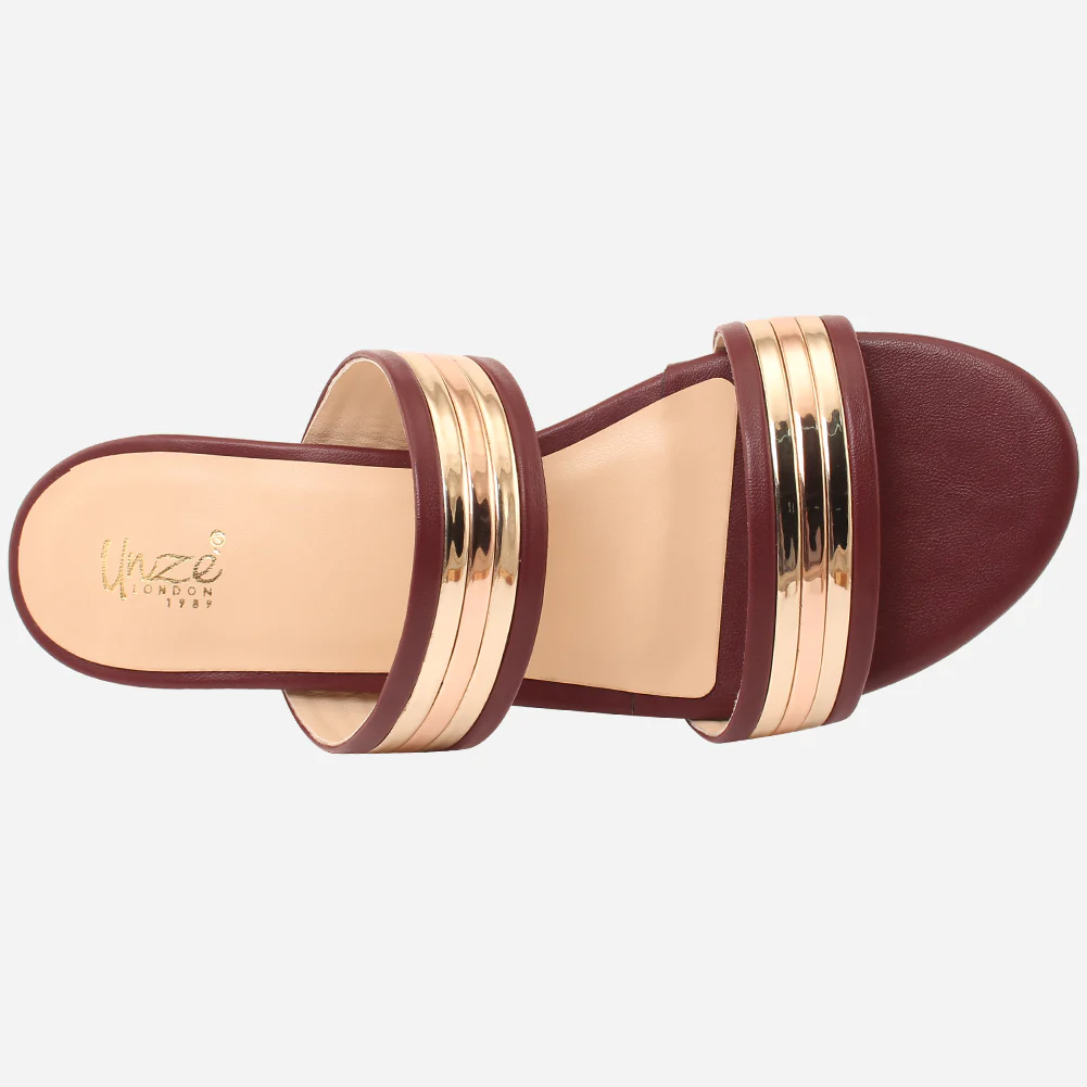Womens "HADIA" Stylish Block Heeled Slip-On Shoes - Image 4