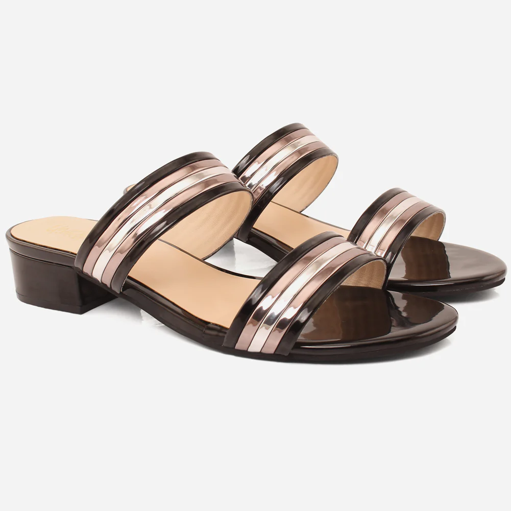Womens "HADIA" Stylish Block Heeled Slip-On Shoes - Image 2