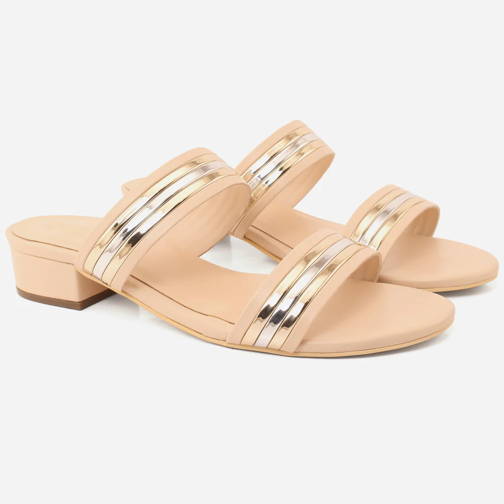 Womens "HADIA" Stylish Block Heeled Slip-On Shoes - Image 2