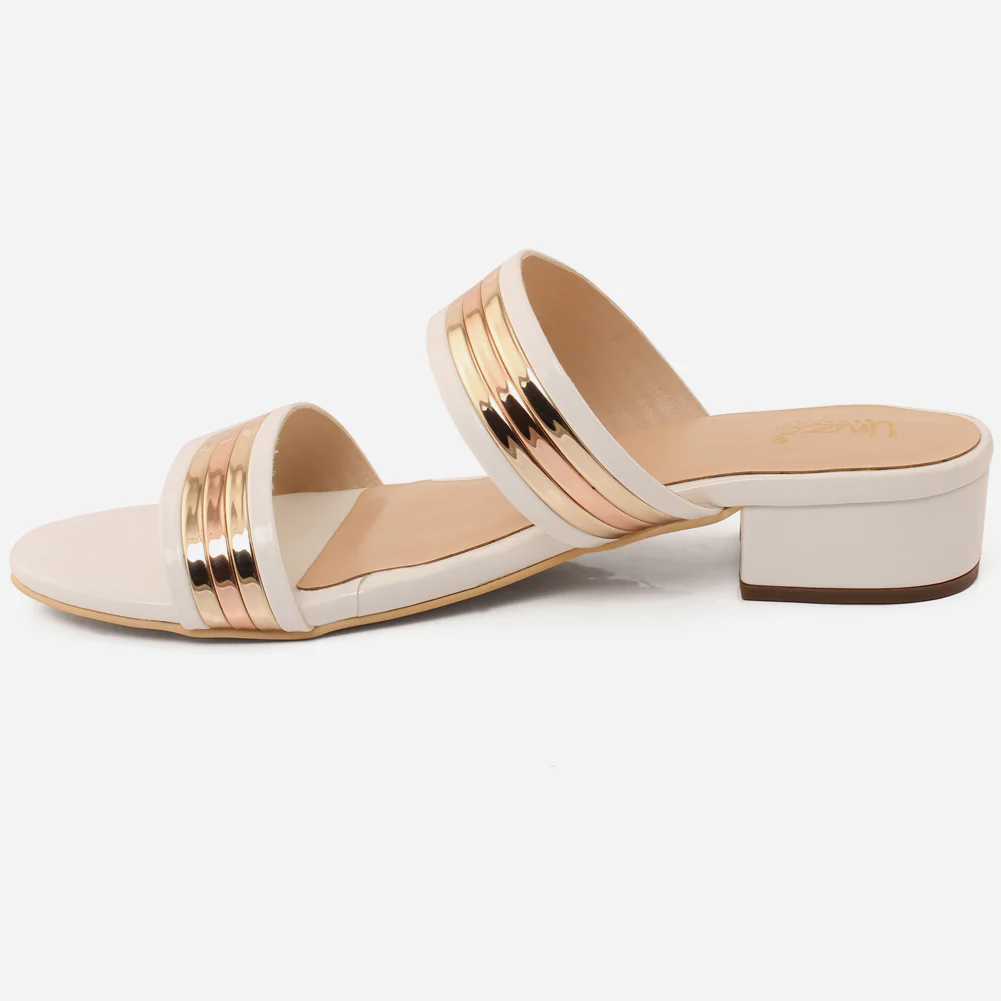 Womens "HADIA" Stylish Block Heeled Slip-On Shoes - Image 3