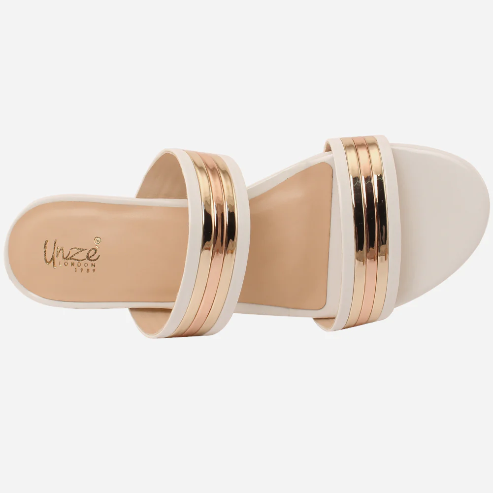 Womens "HADIA" Stylish Block Heeled Slip-On Shoes - Image 4
