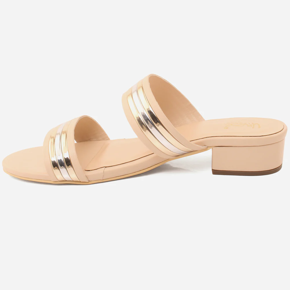 Womens "HADIA" Stylish Block Heeled Slip-On Shoes - Image 3