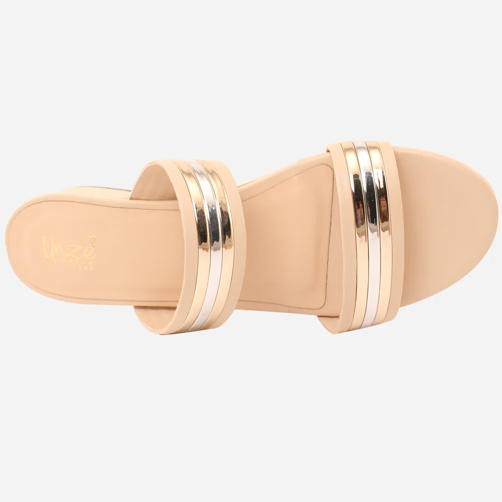Womens "HADIA" Stylish Block Heeled Slip-On Shoes - Image 4