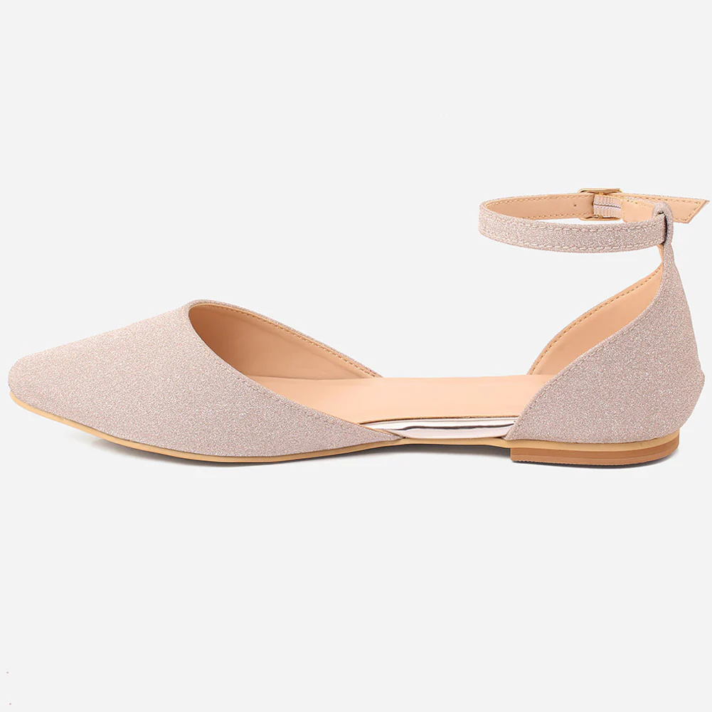 Womens "HARLEY" Ballet Flats Ankle Strap Dress Shoes Sandals - Image 3