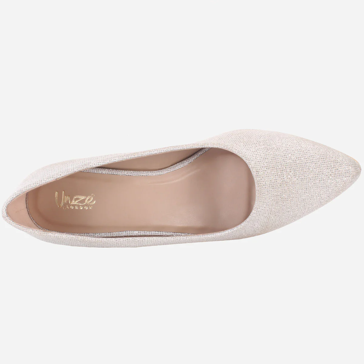 T Womens "HARUKO" Almond Toe Glitter Court Shoes - Image 4